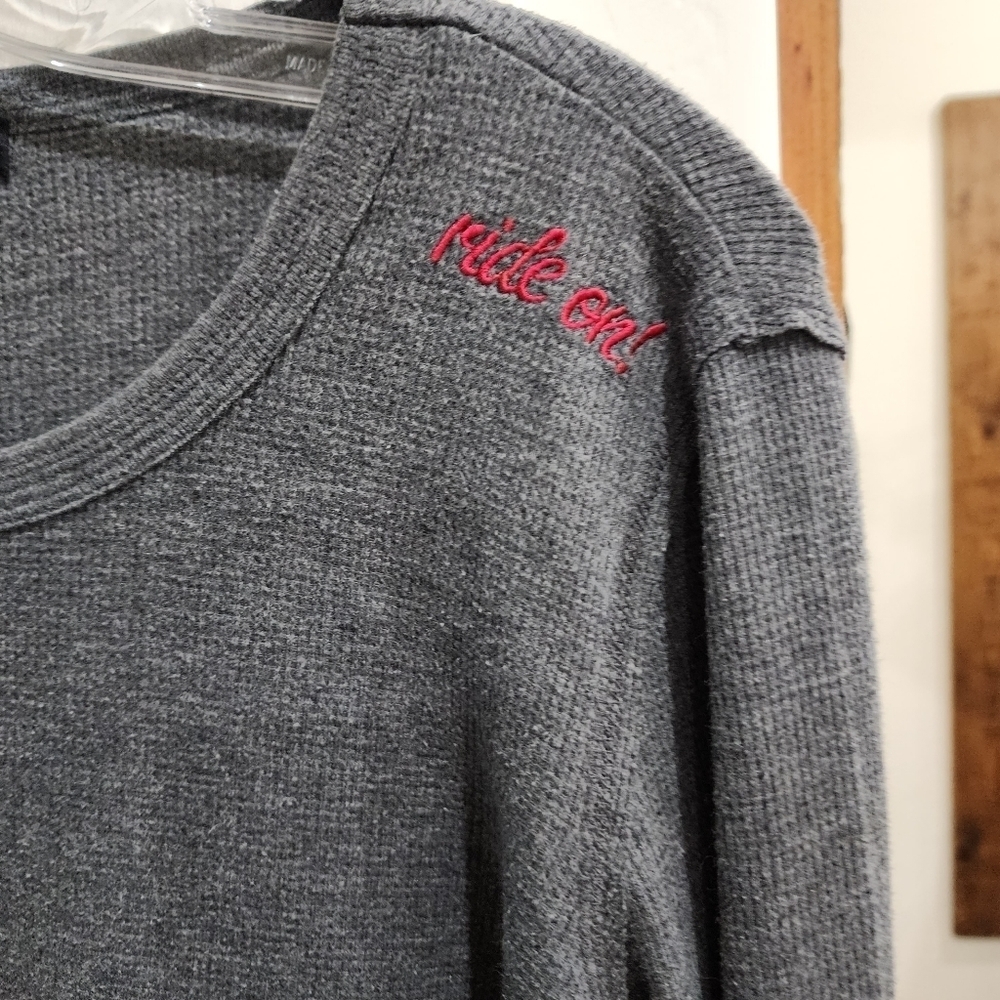 💜 FOX RACING Gray Thermal Long Sleeve Shirt - Picture 3 of 5